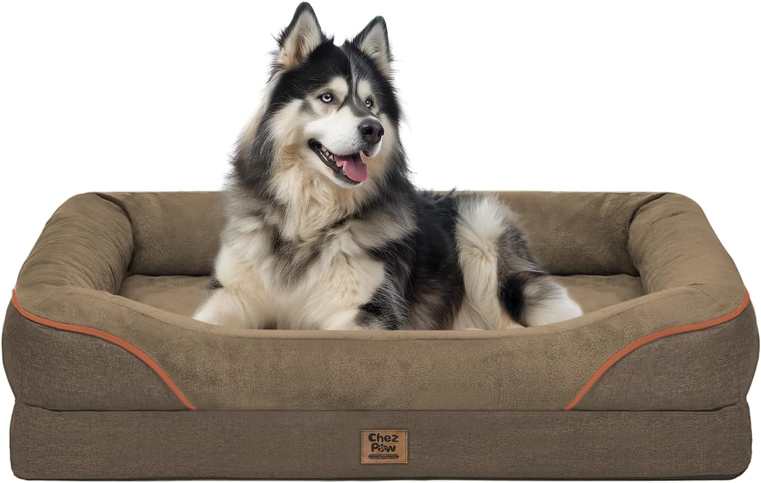 chez-paw-waterproof-orthopedic-xl-dog-bed-for-large-and-extra-large-dogs-egg-crate-foam-4-sided-bolster-support-waterproof-liner-non-slip-bottom-machine-washable-cover-42-x-30-inch