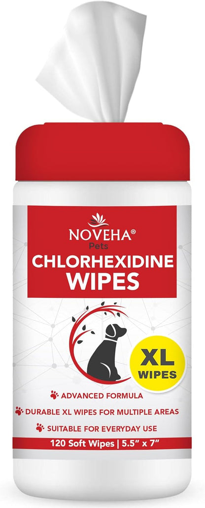 NOVEHA Pet Wipes - Formulated Pet Wipes - for Facial and Finger Folds, Underarms - 3" X 2" Size (150 Counts)15