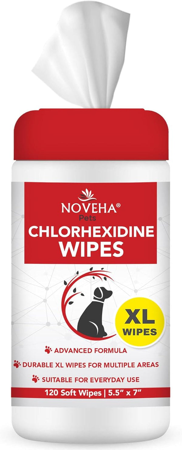 NOVEHA Pet Wipes - Formulated Pet Wipes - for Facial and Finger Folds, Underarms - 3" X 2" Size (150 Counts)15