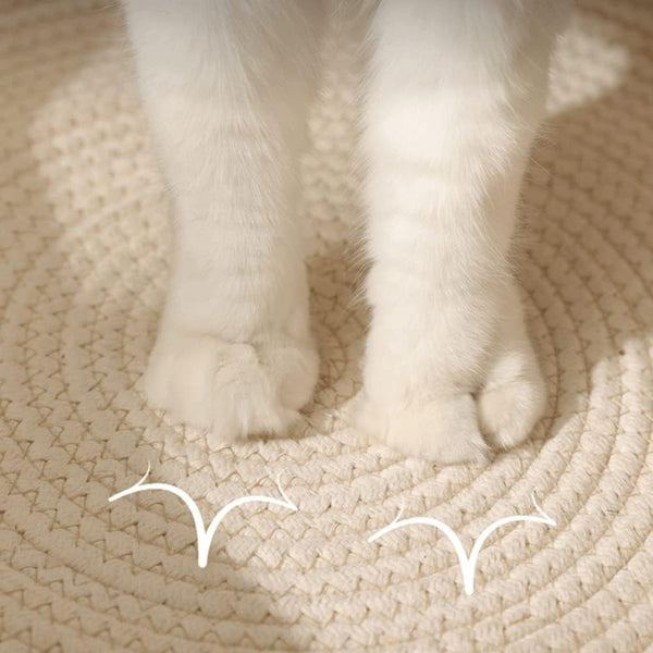 Handwoven Cotton Rope Cat Bed - Breathable & Easy to Clean, Foldable Scratchable Hammock with Cat Ear Design, with a Playing Ball for Kittens - Large Brown9