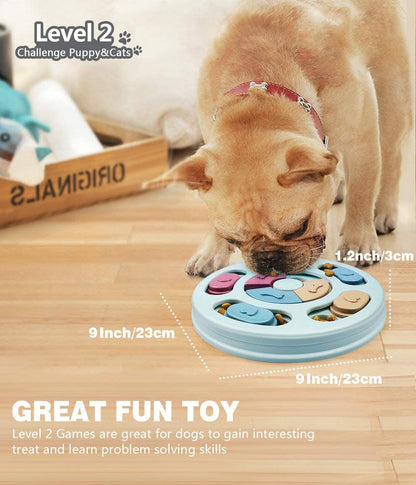 Joansan Interactive Dog Puzzle Game Toys, Dog Enrichment Toys for Puppy Mentally Stimulating Treat Dispenser Dog Treat Puzzle Feeder for Small,Medium and & Large Dogs Treat Training (Blue)4