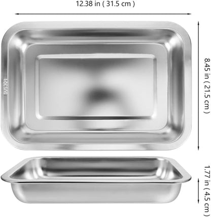 INOOMP Stainless Steel Cat Litter Box Open Design Large Metal Litter Pan Easy to Clean Portable Kitten Tray for Cats and Small Pets6