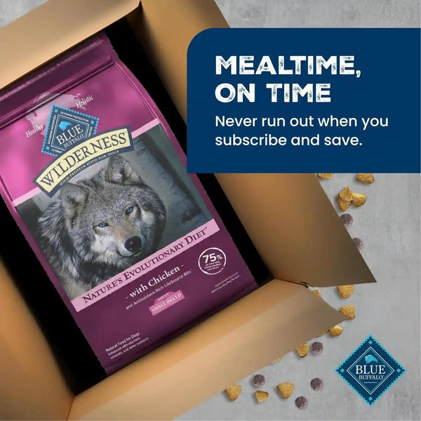 Blue Buffalo Wilderness Chicken Small Breed Adult Dry Dog Food with Wholesome Grains + Antioxidant-Rich Fruits & Veggies, 41G Protein, Supports High Energy Needs, Natural Ingredients, 4.5 Lbs.11
