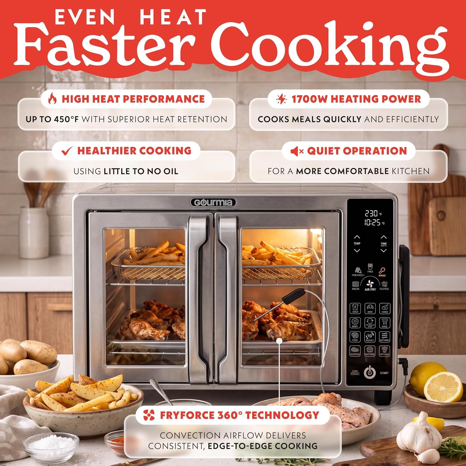 french-door-air-fryer-toaster-oven-6-slice-capacity-temperature-probe-18-cooking-presets-fryforce-digital-display-3-rack-positions-dishwasher-safe-accessories-stainless-steel