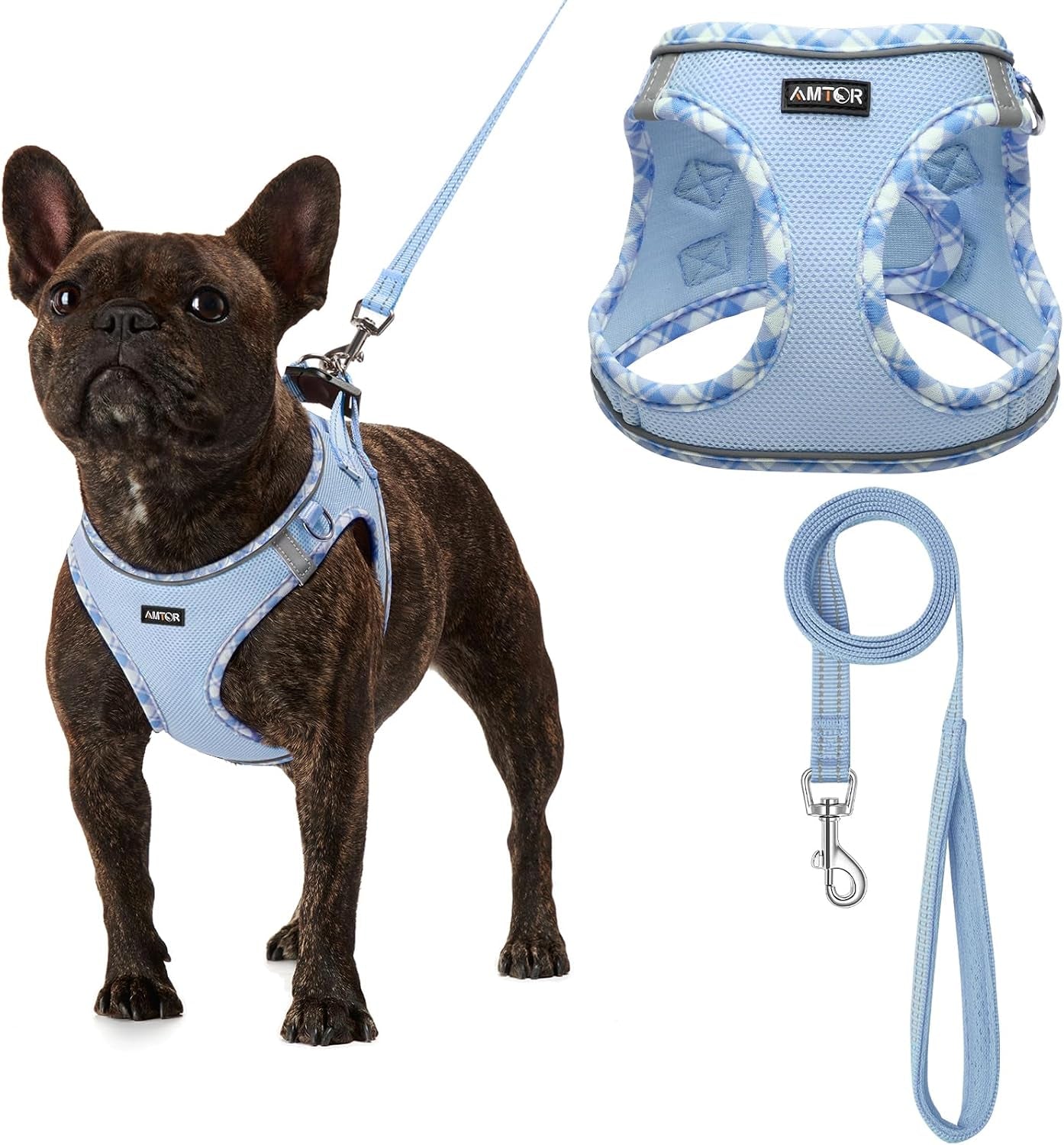 amtor-small-dog-harness-with-leash-set-no-escape-easy-walk-puppy-harnesses-for-training-walking-step-in-reflective-soft-dogs-vest-for-xs-s-medium-extra-small-large-sized-doggreen-s