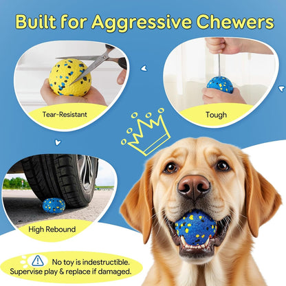 Kimee Dog Balls Tennis Ball Toys Dog Toys for Aggressive Chewers Durable Teething Chew Toys Water Toy Fetch Ball for Large Medium Small Dog and Puppies (4 Balls)6