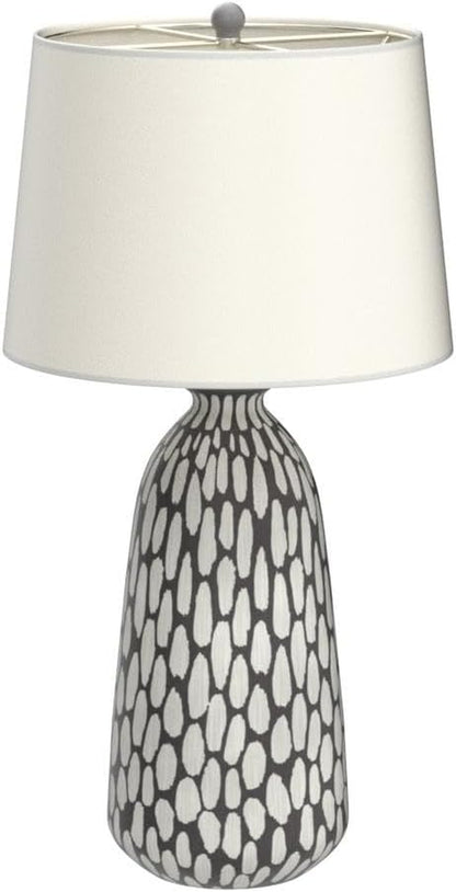 Philip 28 1/4" Tall Table Lamps Set of 2 Gray Wash Cottage Coastal Modern | White Living Room Bedroom House Bedside Nightstand Home Office Family Tapered Drum Shade4