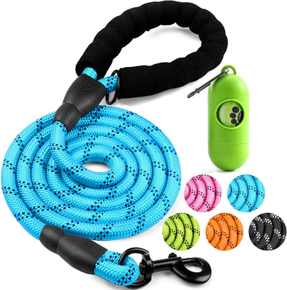 COOYOO 2 Pack Dog Leash 5 FT Heavy Duty - Comfortable Padded Handle - Reflective Dog Leash for Medium Large Dogs with Collapsible Pet Bowl15