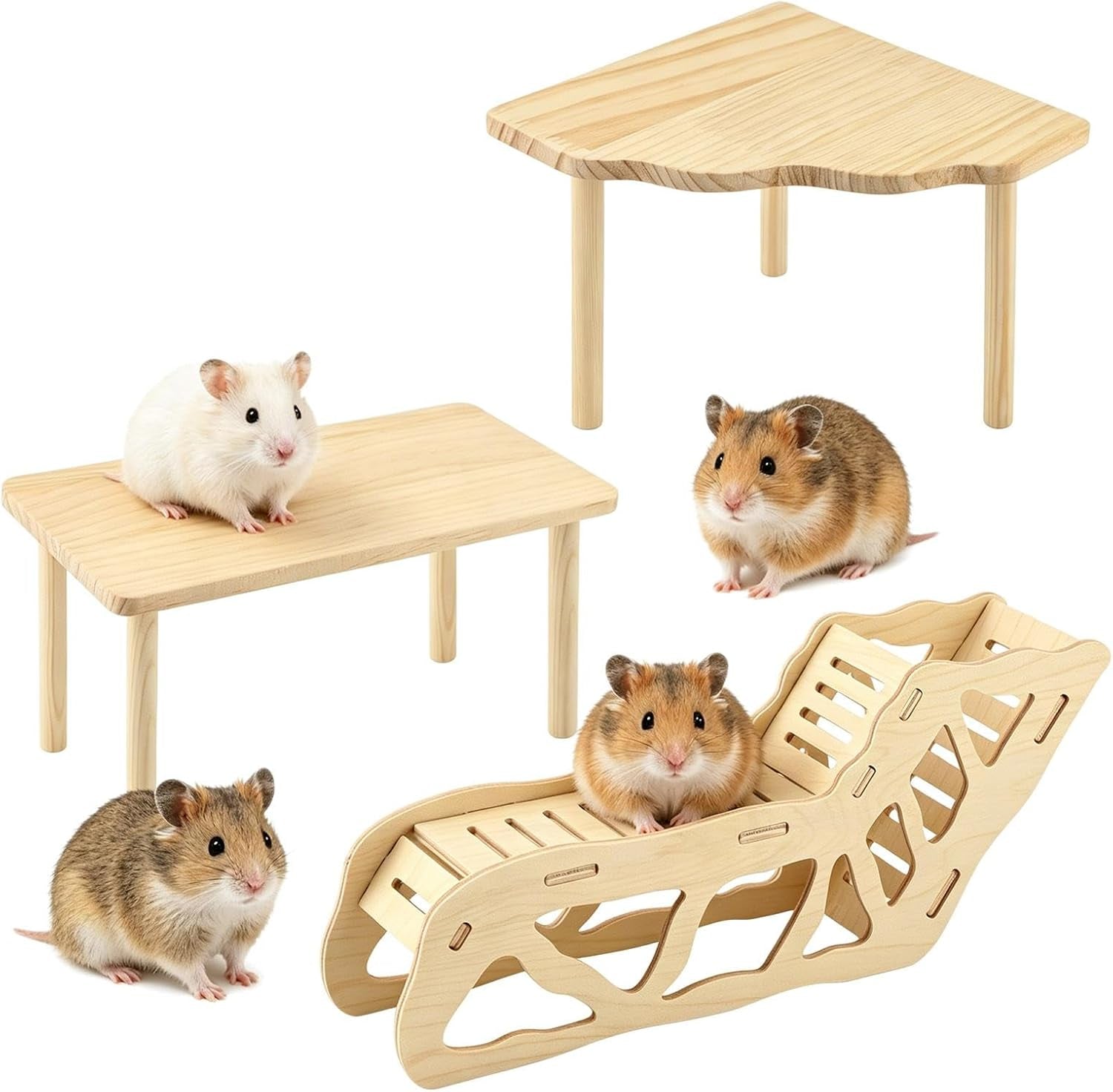 3-pack-wooden-hamster-play-platform-3-in-1-natural-small-pet-playground-with-tunnel-ladder-hidden-rest-area-wooden-support-column-cage-accessories-for-hamsters-squirrels-tiny-pets