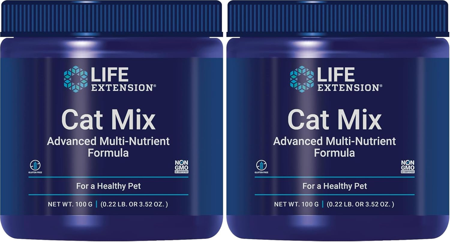 life-extension-cat-mix-cat-food-supplements-heart-health-probiotics-l-arginine-taurine-b12-folic-acid-vitamin-c-vitamin-e-rosemary-nutrient-absorption-gluten-free-non-gmo-85-servings-with-probiotics-l-arginine-taurine-b12-folic-acid-vitamin-c-e-rosemary-for-heart-health-nutrient-absorption