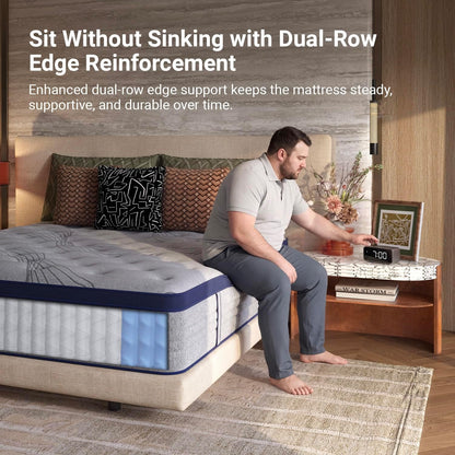 Queen Mattress 12 Inch, Luxury Hotel-Level Cooling Hybrid Mattress | Dual Nanogel™ Memory Foam with Smarts Coil® for Motion Isolation & Extra Back Support, Pressure Relief, Certipur-Us Certified14