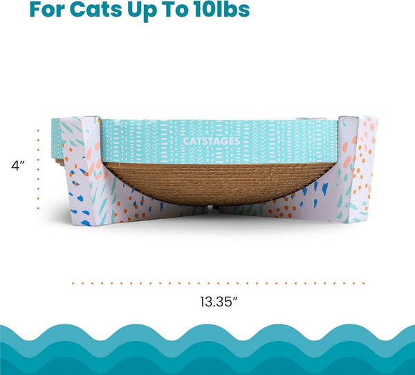 Catstages Scratch, Snuggle & Rest – 2‑In‑1 Indoor Cat Scratcher & Elevated Cat Lounger, Catnip Included5