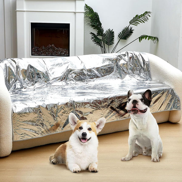 Kigley 2 Pcs Pet Deterrent Mat to Keep Dogs off Couch, Non-Electric Cat & Dog Deterrent Mat Pain Free Couch Covers to Keep Pets off Furniture Bed Indoor (72.05" × 56.30",Cream)1