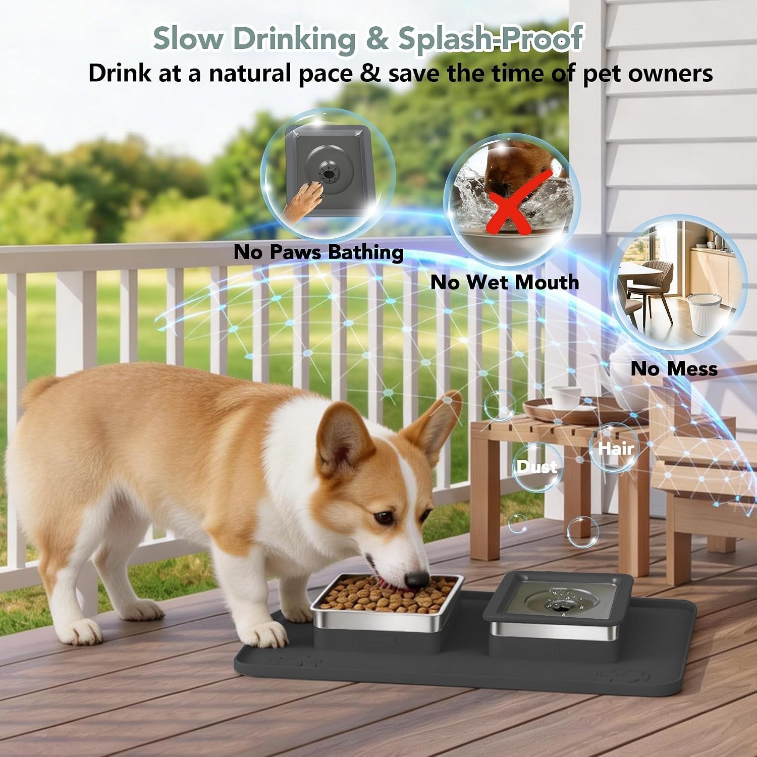 no-spill-1-5l-large-stainless-steel-dog-water-and-food-bowl-set-2-in-1-304-material-bowl-set-no-spill-water-food-floating-disk-slows-drinking-anti-slip-mat-easy-to-clean-home-travel