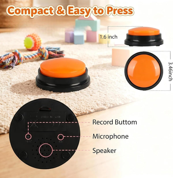 8 Color Voice Recording Button, Dog Buttons for Communication Pet Training Buzzer, 30 Second Record & Playback, Funny Gift for Study Office Home - 8 Color Packs2