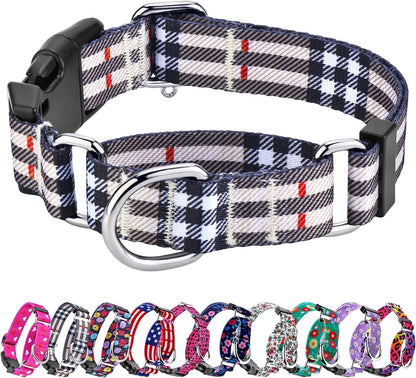 Hikiko Martingale Collar for Dogs Adjustable Soft Nylon Dog Collars with Cute Patterns for Small Medium Large Dog（Pink Butterfly,Medium）22