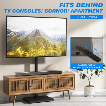 Swivel Floor TV Stand for 32-65 Inch Flat Screen Tvs | Height Adjustable Mount, Solid Wood Base, Space Saving, Holds 88Lbs, Max VESA 400X400Mm for Living Room Bedroom Corner7