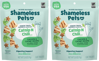 Shameless Pets Crunchy Cat Snacks & Treats – Healthy Cat Treats for Indoor Cats & Kittens with Catnip, Real Chicken & Digestive Support, Catnip N Chill (2.5 Oz)17