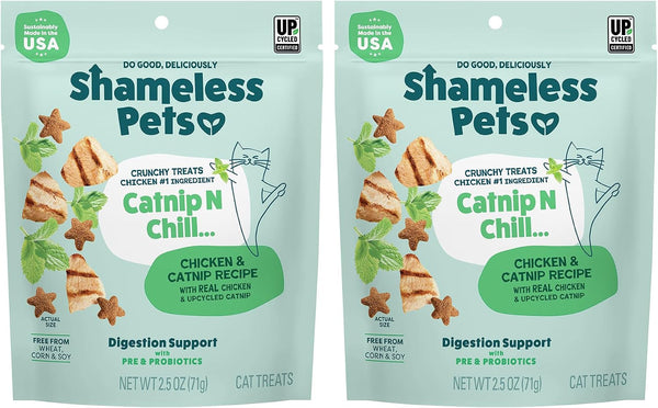 Shameless Pets Crunchy Cat Snacks & Treats – Healthy Cat Treats for Indoor Cats & Kittens with Catnip, Real Chicken & Digestive Support, Catnip N Chill (2.5 Oz)17