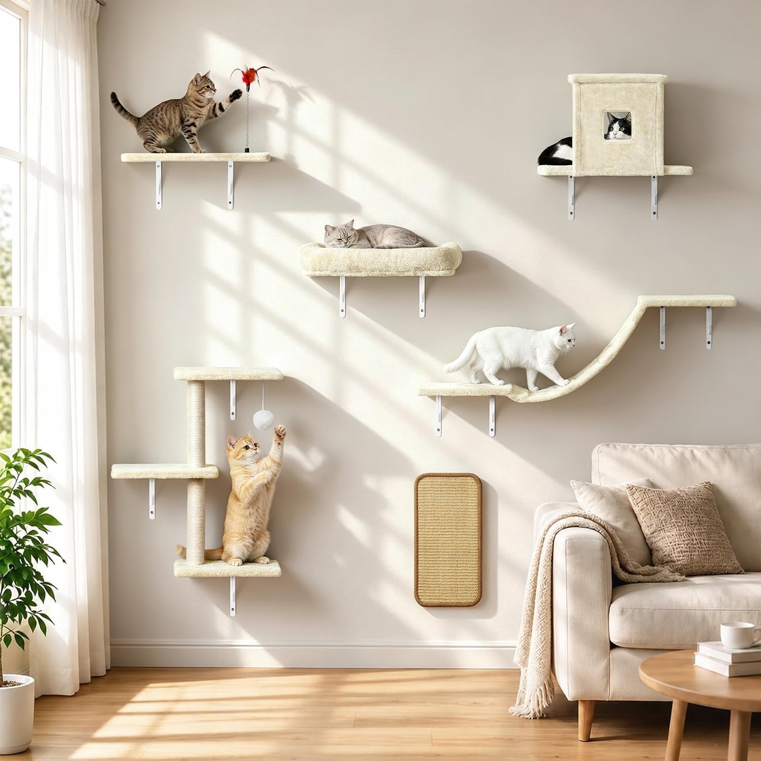 cat-wall-shelves-6-in-1-cat-wall-furniture-set-with-condos-house-bed-bridge-tree-steps-scratching-board-diy-walls-playground-for-indoor-beige