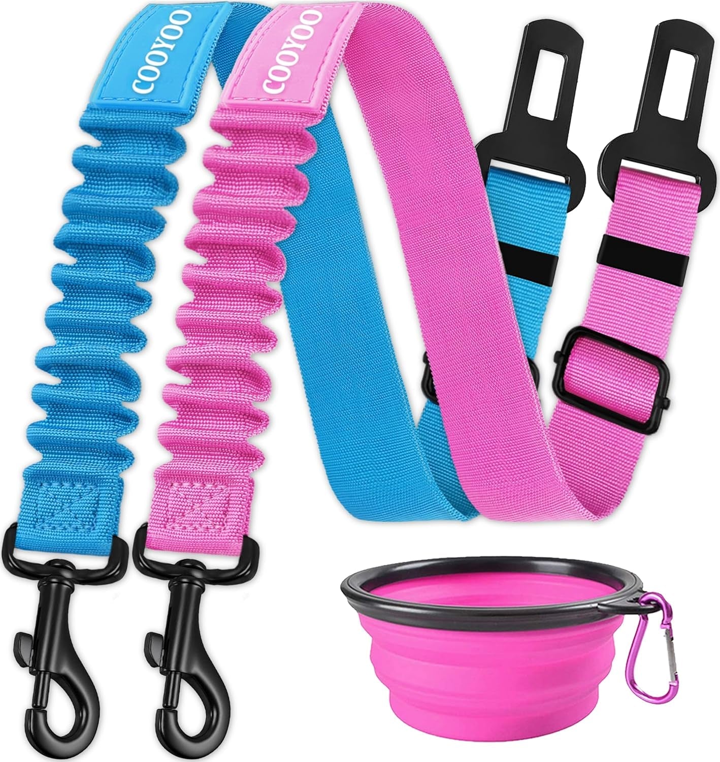cooyoo-dog-seat-belt-durability-retractable-dog-car-harness-adjustable-dog-seat-belt-for-vehicle-nylon-pet-safety-seat-belts-heavy-duty-elastic-1-pack-black