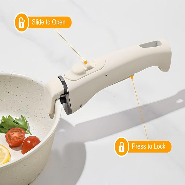 Pots and Pans Set Non Stick 20PCS, Ceramic Cookware Set Detachable Handle Non Toxic Stackable Kithchen Set, Dishwasher Oven Safe Induction Compatiable Frying Pans Pots Skillets, White7