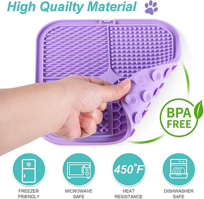 LUKITO Lick Mat for Dogs & Cats 2 Pack with Suction Cups, Dog Lick Mat for Anxiety Relief, Dog Toys to Keep Them Busy, Peanut Butter Licking Pad for Boredom Reducer, Perfect for Bathing Grooming6