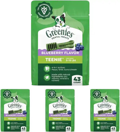Greenies Teenie Natural Dental Dog Treats, Fresh Mint Flavor, 43 Count | Veterinarian-Recommended, for Dogs 5-15 Lbs, Cleans Teeth, Freshens Breath, Promotes Oral Health, 12 Oz. Pack13