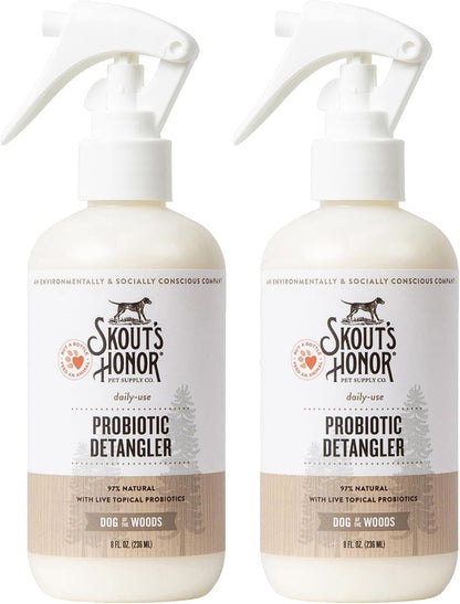 SKOUT'S HONOR Probiotic Dog Detangler Spray - Dog of The. Woods, 8 Oz | Hydrating and Conditioning with Avocado Oil, 97% Natural, Microbiome-Friendly, Paraben and Sulfate-Free10