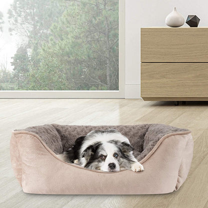 JOEJOY Rectangle Dog Bed for Large Medium Small Dogs - Washable Orthopedic Sofa Bed, Soft Breathable Puppy & Pet Cuddler, Durable Calming Dog Bed with Anti-Slip Bottom, Multiple Sizes, Beige6