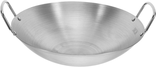 12 Inch Stainless Steel round Bottom Wok Large Capacity Frying Pan Double Handle Gas Stove Compatible Cookware Versatile for Stir-Fry and Bbq1