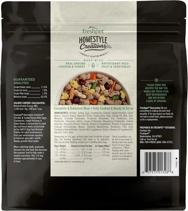 Freshpet, Dog Food Homestyle Creations Chicken Turkey Recipe, 32 Ounce3