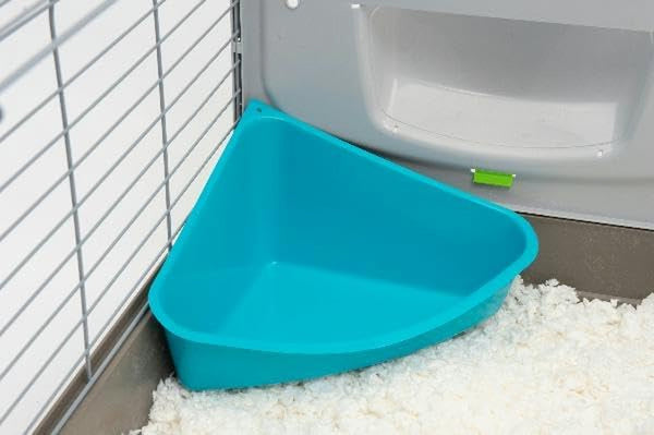 Lixit Corner Litter Pan for Ferrets, Rabbits, Rats, Guinea Pigs and Other Small Animals. (Blue Pack of 1)2