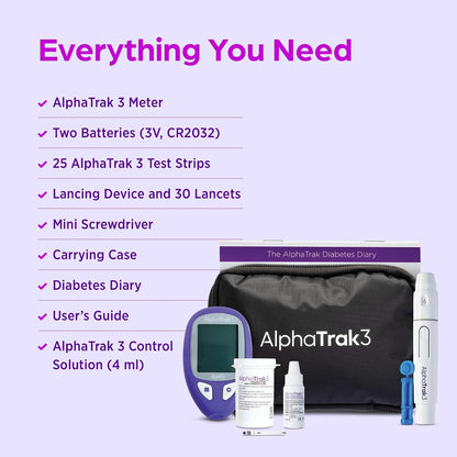 Alphatrak3 Blood Glucose Monitoring Kit for Diabetic Dogs, Cats & Horses | 8-Piece System for At-Home Use, Accurate Digital Results in 5 Seconds or Less, Mobile App Tracking, Uses Small Blood Sample4