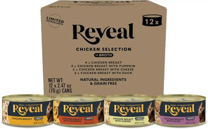 Reveal Fish Variety in Broth Wet Cat Food, 5-Flavor 30-Pack 2.47 Oz Cans | 100% Natural, High Quality Protein, Limited Ingredient, Grain Free, No Fillers, No Artificial Additives, No By-Products11