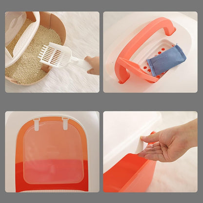 Dog Potty Training Toilet ﻿ Cat Litter Box Dome Drawer Design with Scoop Enclosed Large Kitty Anti-Splashing Supplies(B)5