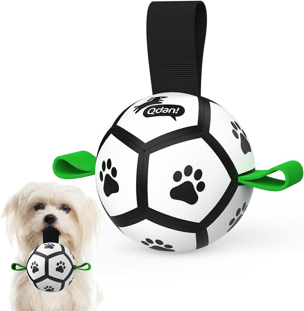 QDAN Dog Balls, 6 Inch Dog Soccer Ball with Straps, Herding Balls for Dogs | Outdoor Dog Toys Balls for 20-40 Lb Dogs, Puppy Ball to Keep Them Busy, Dog Pool Water Play Toy, Puppy Birthday Gifts23