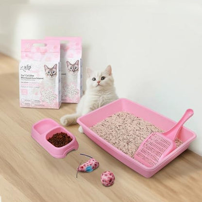 PAWISE Tofu Cat Litter 2 Pack and PAWISE Small Cat Litter Box2