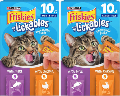 Purina Friskies Lil' Lickables with Chicken or Tuna Variety Pack Lickable Cat Treats - 5 Oz. (Pack of 10)11