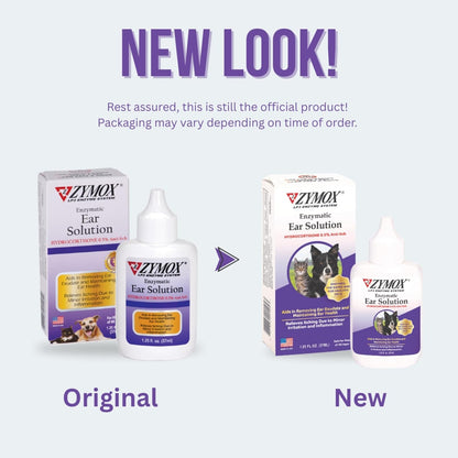 ZYMOX Enzymatic Ear Solution with 0.5-Percent Hydrocortisone | for Dog & Cat, 1.25 Oz2