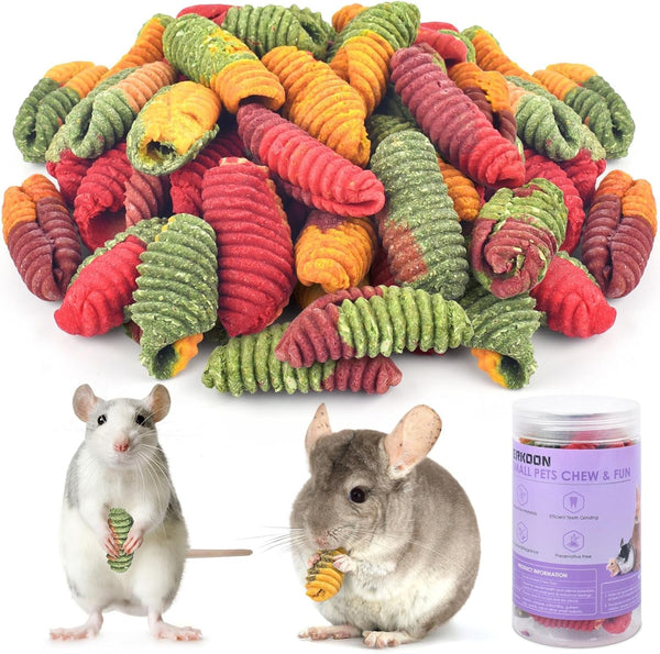 ERKOON Chinchilla Treats, Timothy Grass Chew Toys for Teeth for Rabbit Guinea Pig Gerbil Rat Dwarf Hamster (Large Size-1 Pack)1