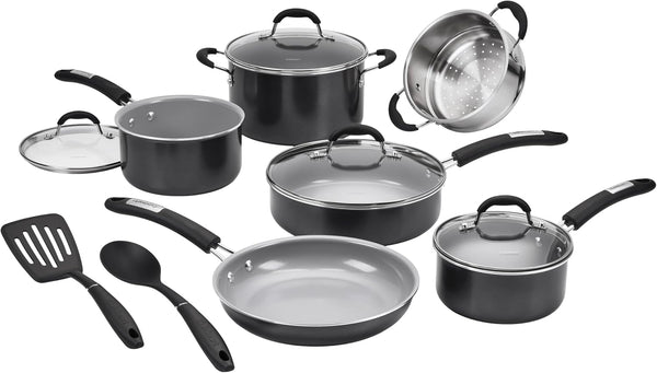 , 12-Piece Classic Ceramic Nonstick Set, 35C-12BK1