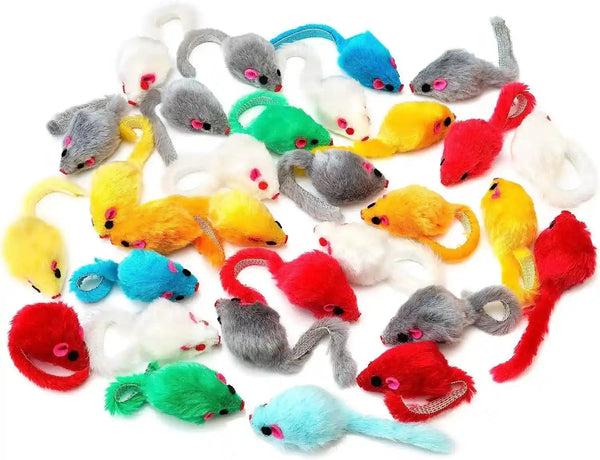 12PCS Cat Mouse Toys,Faux Fur Cat Mice Toys with Plastic Body, Interactive Catnip Toys for Indoor Cats,Perfect for Kittens, Cats, and Puppies!… | Realistic 3.9In Size with a Durable Plastic Body and Rattling Sound, Perfect for Indoor Cats, Kittens and Puppies7