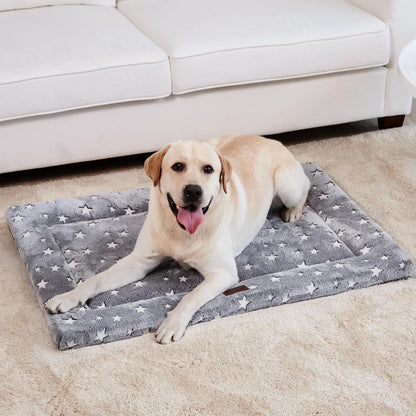 Dog Bed for Crate, Medium/Large Dogs Crate Bed,Washable Dog Beds Kennel Mat | Pet Beds Mat W/ Soft Wavy Plush Comfortable Anti-Slip Sleeping Mattress for Dogs & Cats,Gray11