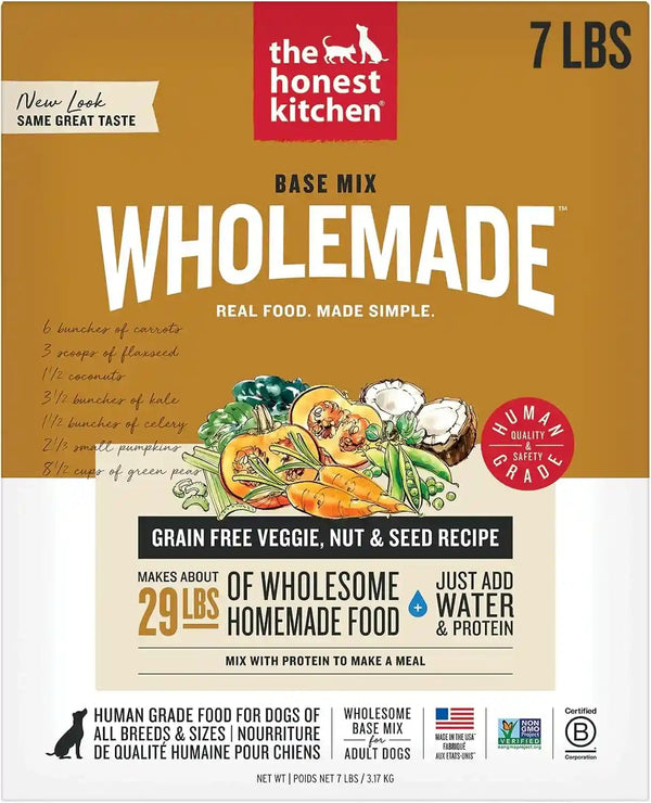 The Honest Kitchen Wholemade Grain Free Dog Food Base Mix, Veggie & Fruit, Human Grade, Easy Homemade Dog Food Starter, Just Add Water, Topper for Dry or Wet Dog Food, 7 Lb Bag Makes 28 Lbs11