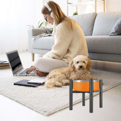 PROERR Lifted Dog Bowl Stand - without Bowls, Single Raise Pet Food Table Adjustable Wide 6-10", Tall 8 10 12" - Bowl Stand Size Optional, Dog Bowls Holder Elevated for Small Medium Large Dogs Breed6