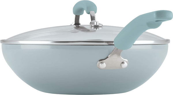 Classic Nonstick Stir Fry Pan with Glass Lid, 11 Inch - Sky Blue5