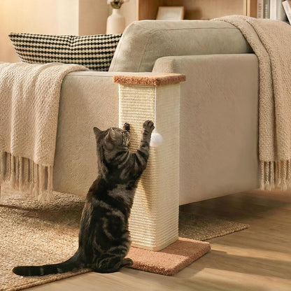 PETKARAY Sisal Cat Scratcher Ramp, L Shaped Scratching Post and Scratch Pad for Indoor Cats, Couch Furniture Protector, Chevron10