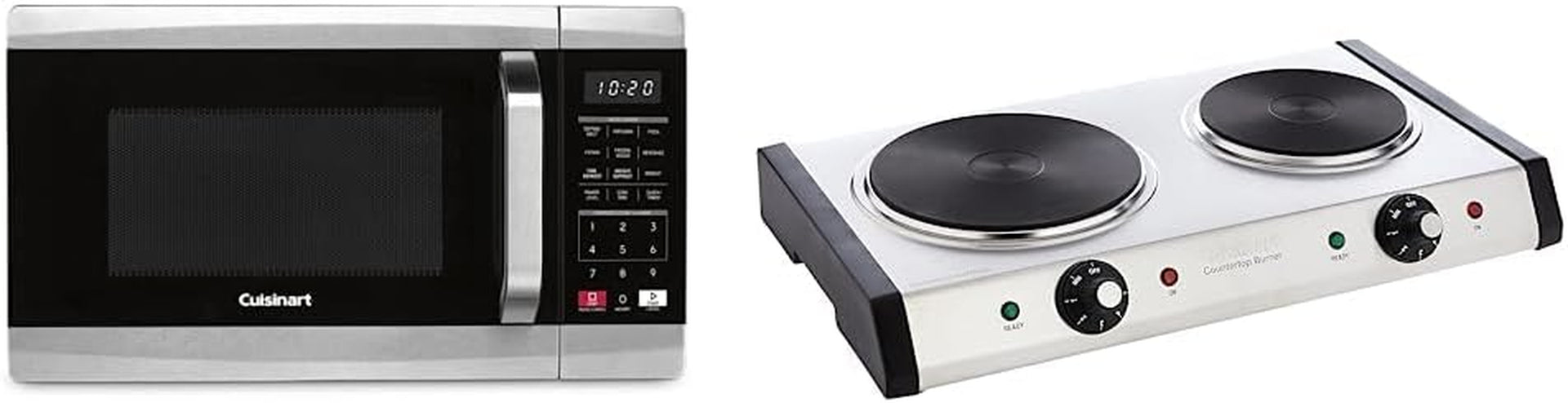 cmw-70-stainless-steel-microwave-oven-silver-cast-iron-double-burner-11-5l-x-19-5w-x-2-5h-silver