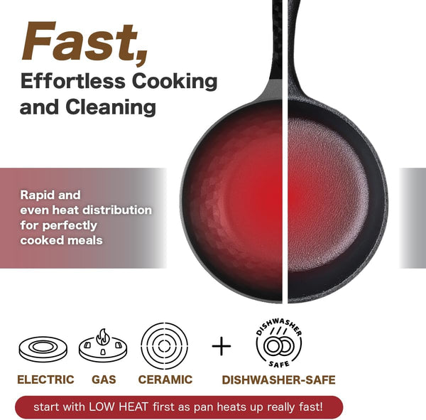 Diamond X Premium Non Stick Wok Pan - 11" Large Flat Bottom Chinese Wok - Woks & Stir-Fry Pans Nonstick - Titanium-Coated 8-Layered Korean Engineered Skillet for Frying, Oil-Free, Pfoa-Free6